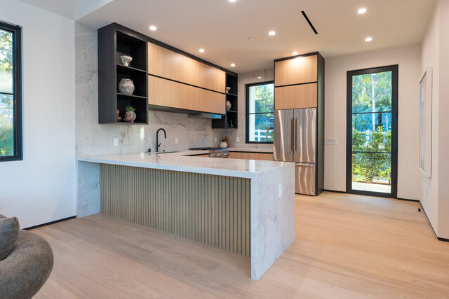 Kitchen with stone countertops