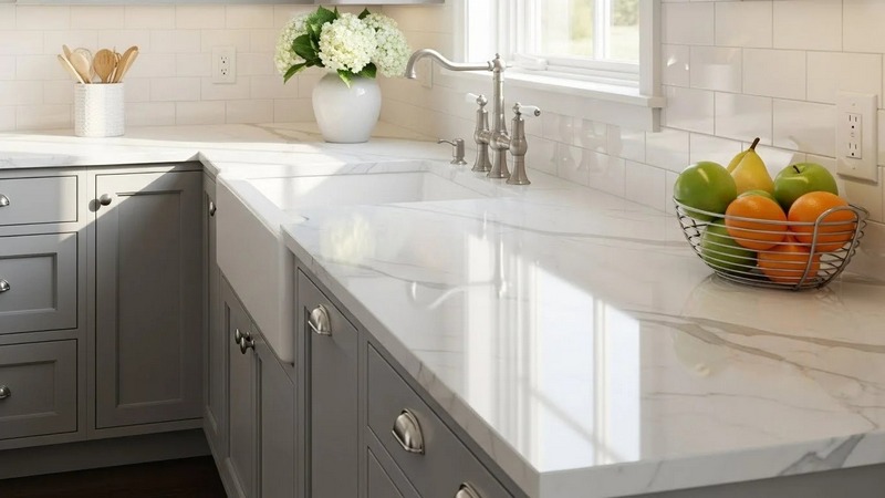 porcelain or quartz countertops
